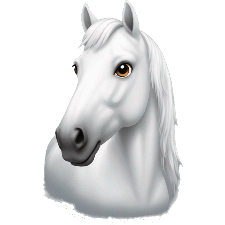 The horse is white emoji