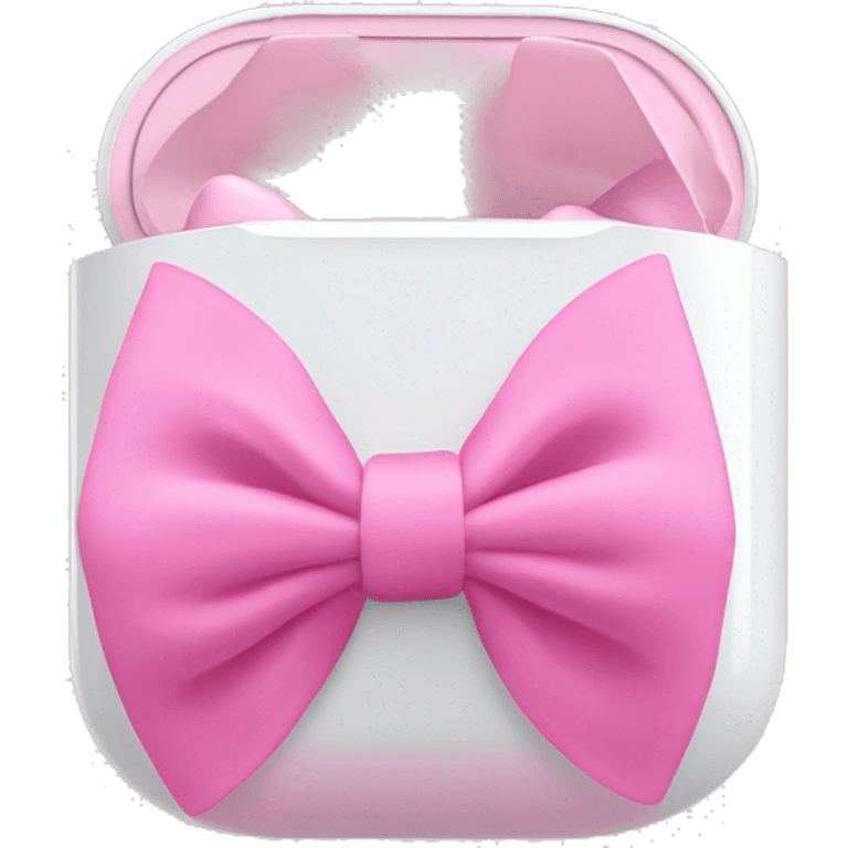 A pink ribbon on airpod max emoji