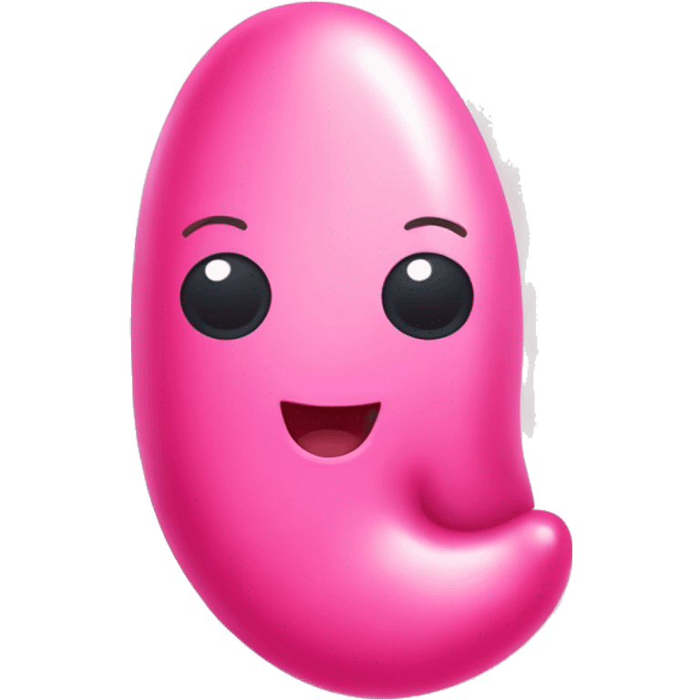 A cute pink jellybean emoji