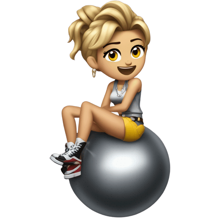 miley cyrus on a wrecking ball emoji