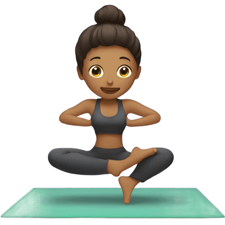 Doing Yoga on the yogamatt emoji