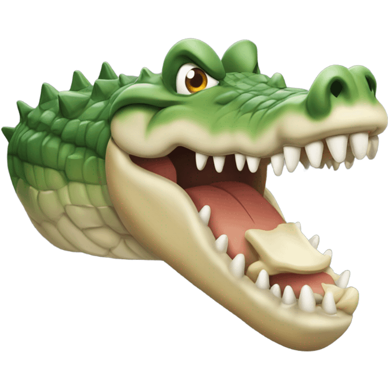 Croc eating a bone emoji