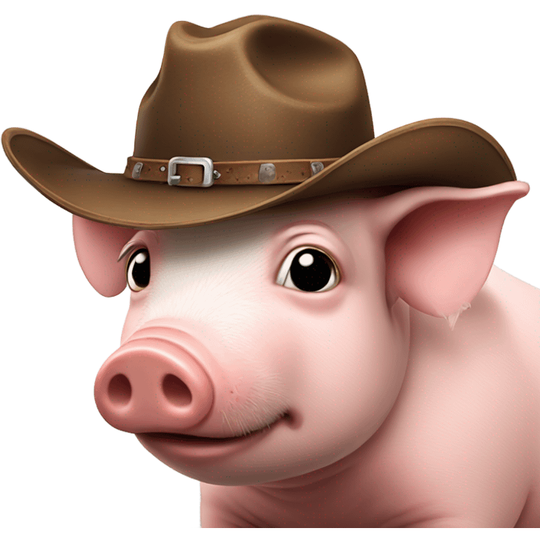 Sad pig wearing cowboy hat  emoji