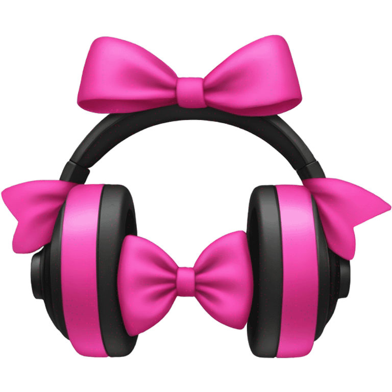 headphones with pink bow emoji