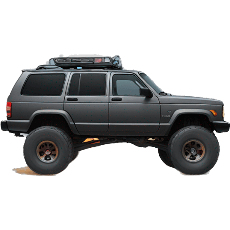 Lifted Jeep XJ burnout emoji