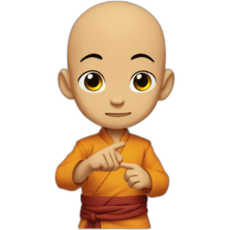 aang showing the finger emoji