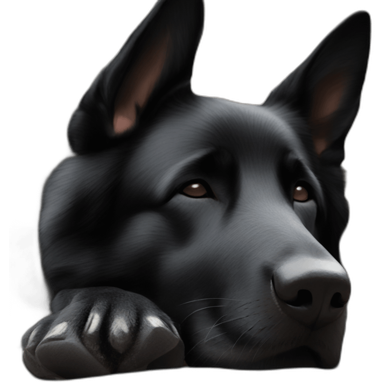 Black german shepherd sleeping emoji