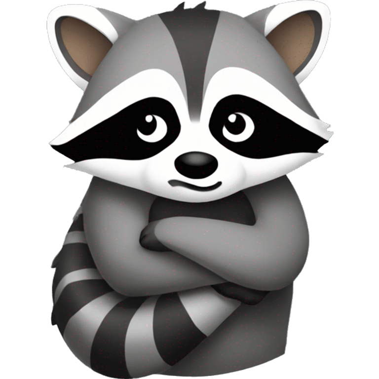 Raccoon hugging emoji