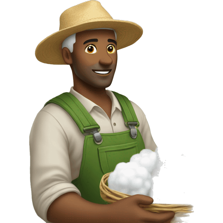 man harvesting cotton emoji