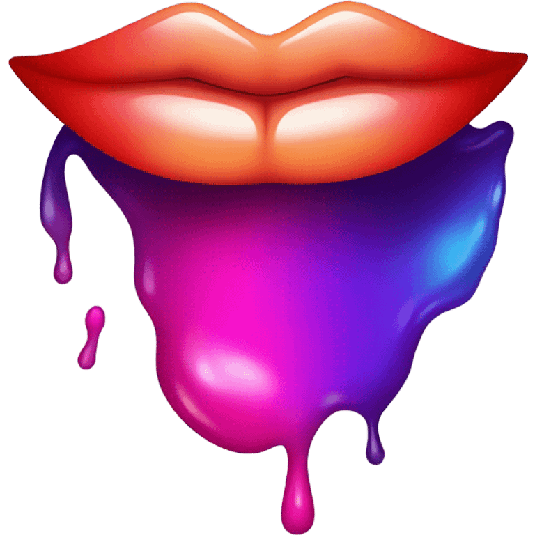 Neon kiss emoji