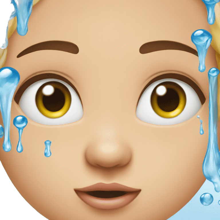 water coming from eyes of NEW BORN baby emoji