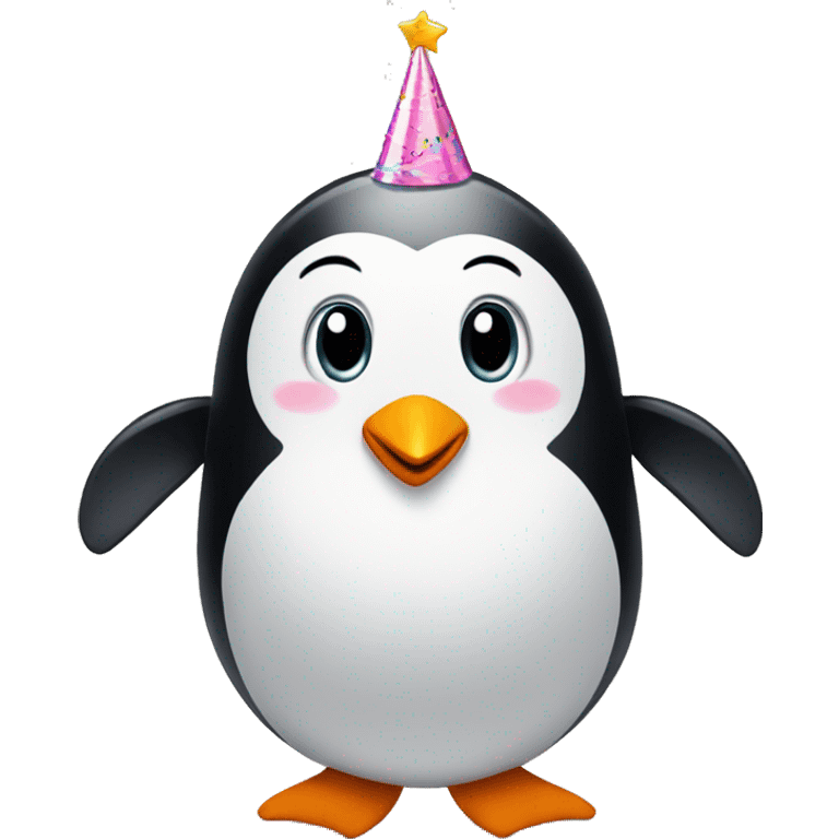 penguin with birthday emoji