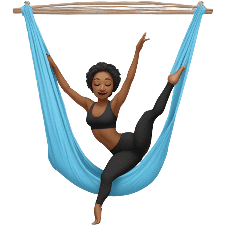 Khalyn doing aerial yoga emoji