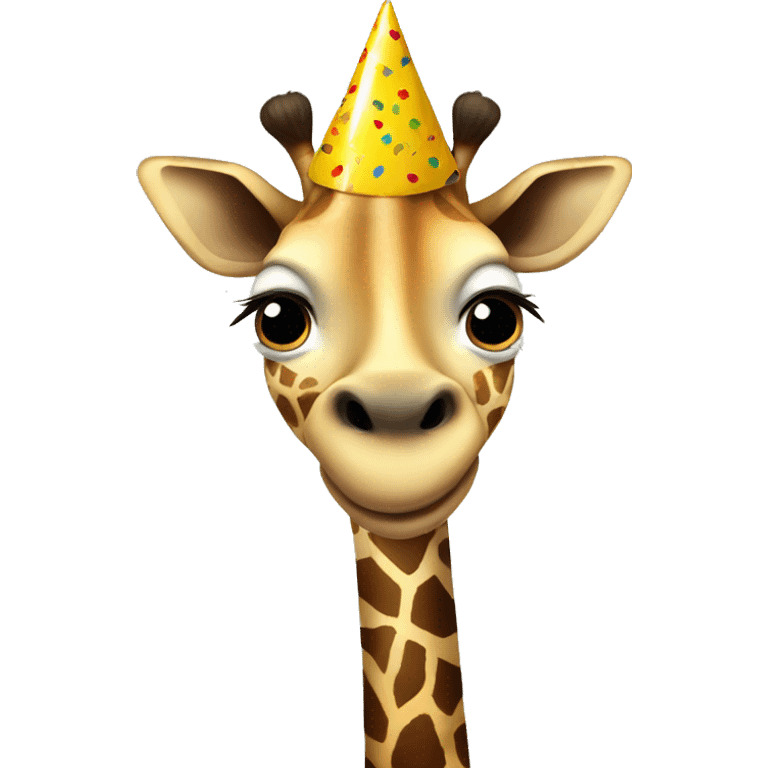 Giraffe in party hat emoji