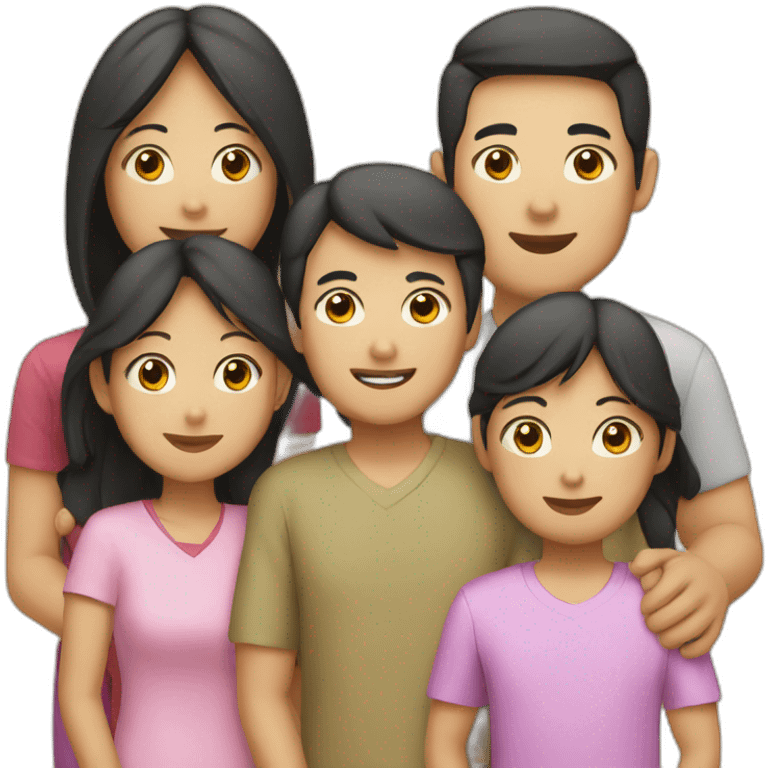 asian-family-5people emoji