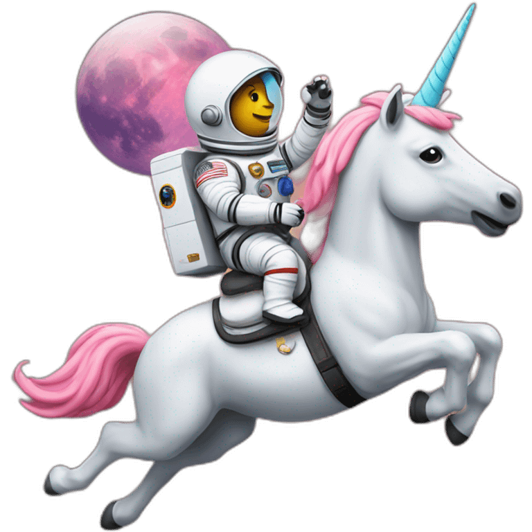 Astronaut riding unicorn emoji