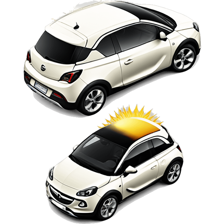 opel adam rocks in off white with big sliding sun roof from the front  emoji