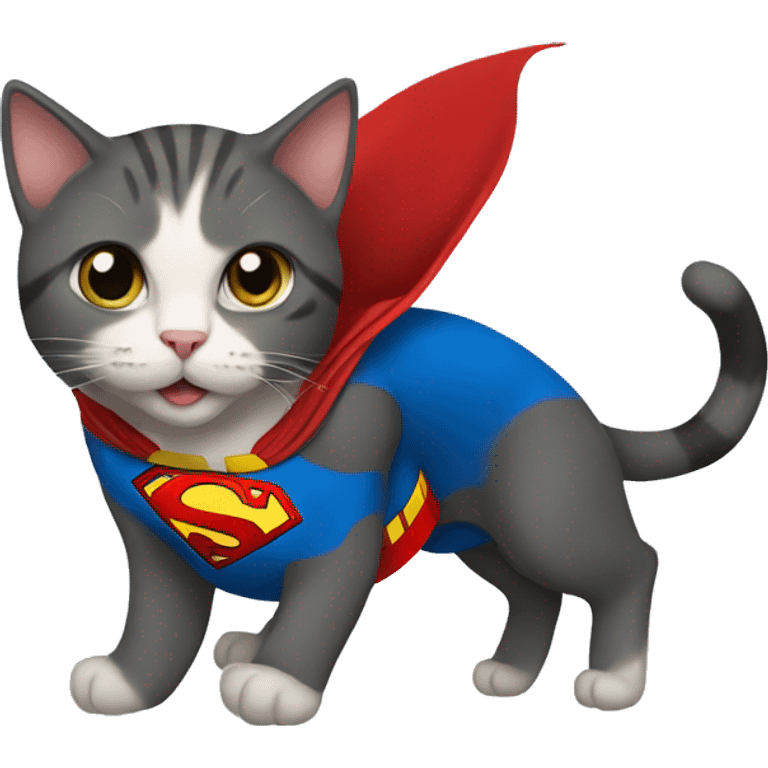 Cat with Superman  emoji