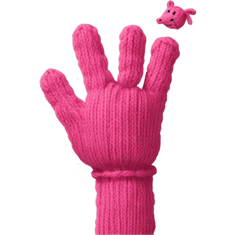 knitting hand with pinkie up emoji