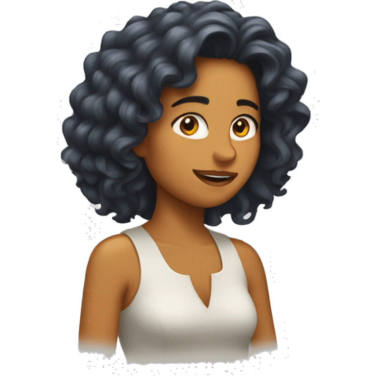 chica pelirroja con el pelo afr emoji