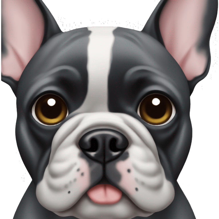 black and gray french bulldog emoji