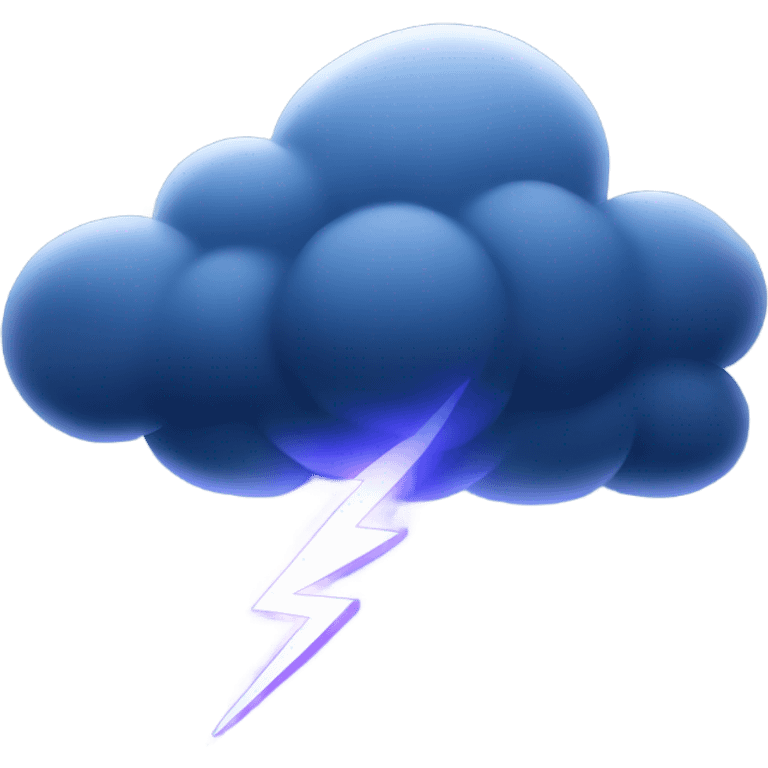 lightning from a dark blue cloud emoji