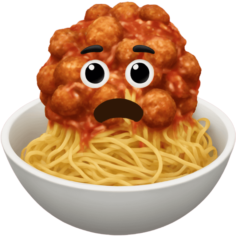 spaghetti with meatballs in a bowl emoji