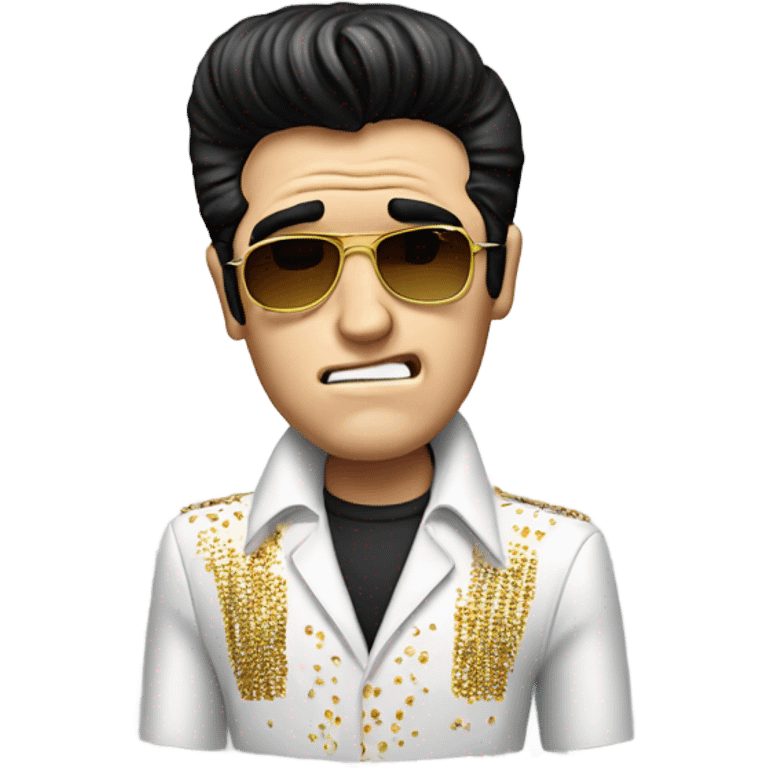 Elvis feeling sick emoji