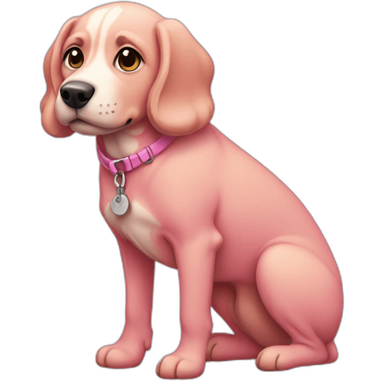 A human dog in pink. emoji