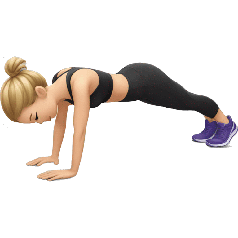 a white girl doing wall push ups emoji