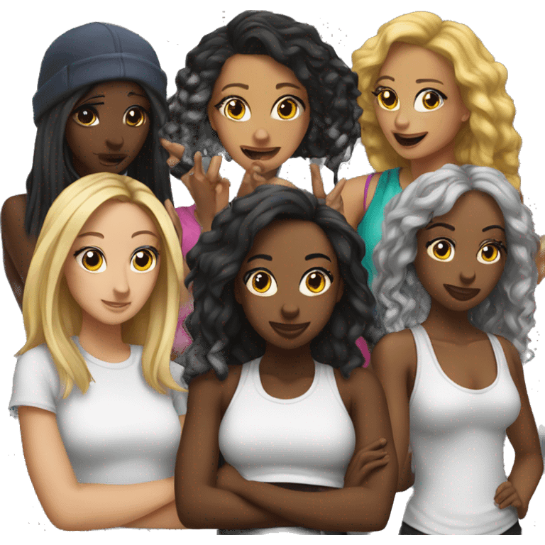 Group of girls rap battle  emoji