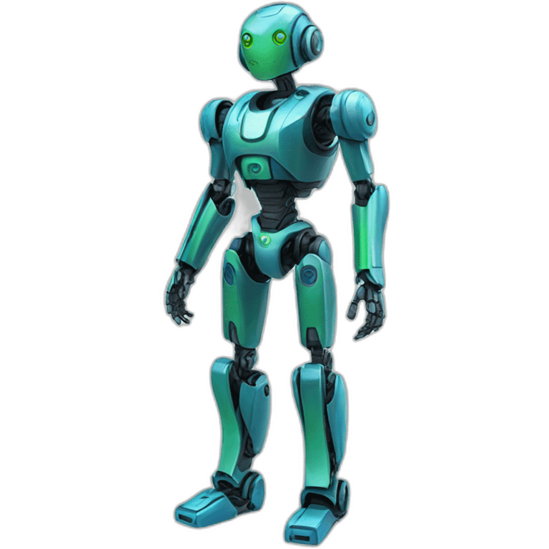 ai robot full body blue and green emoji