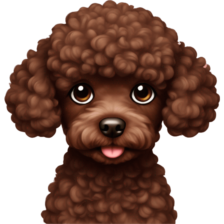 Chocolate brown toy poodle  emoji