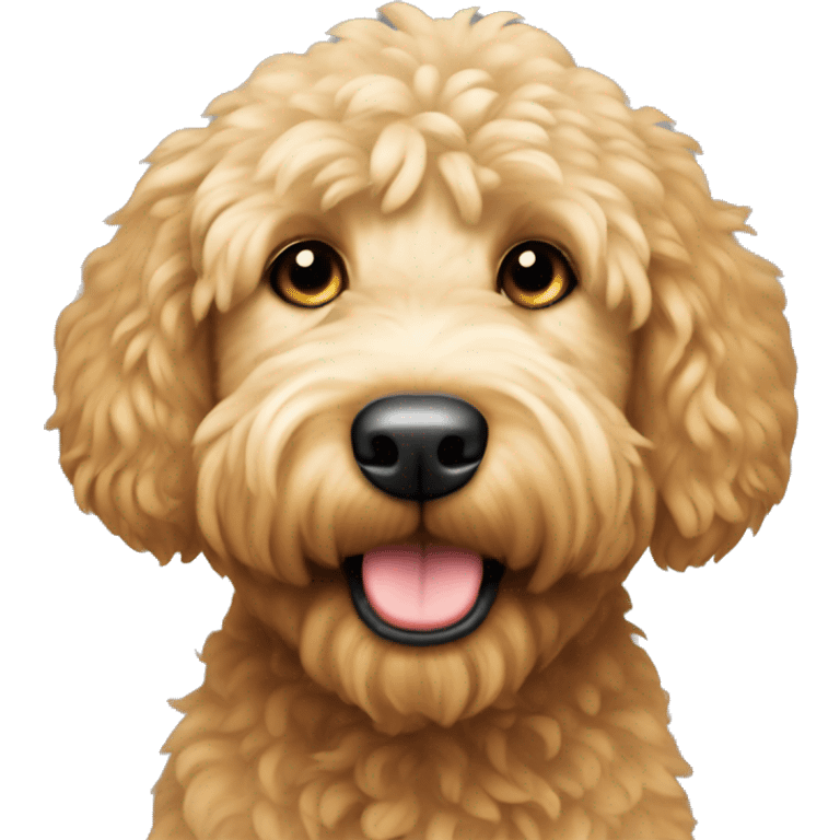 golden doodle with round face emoji