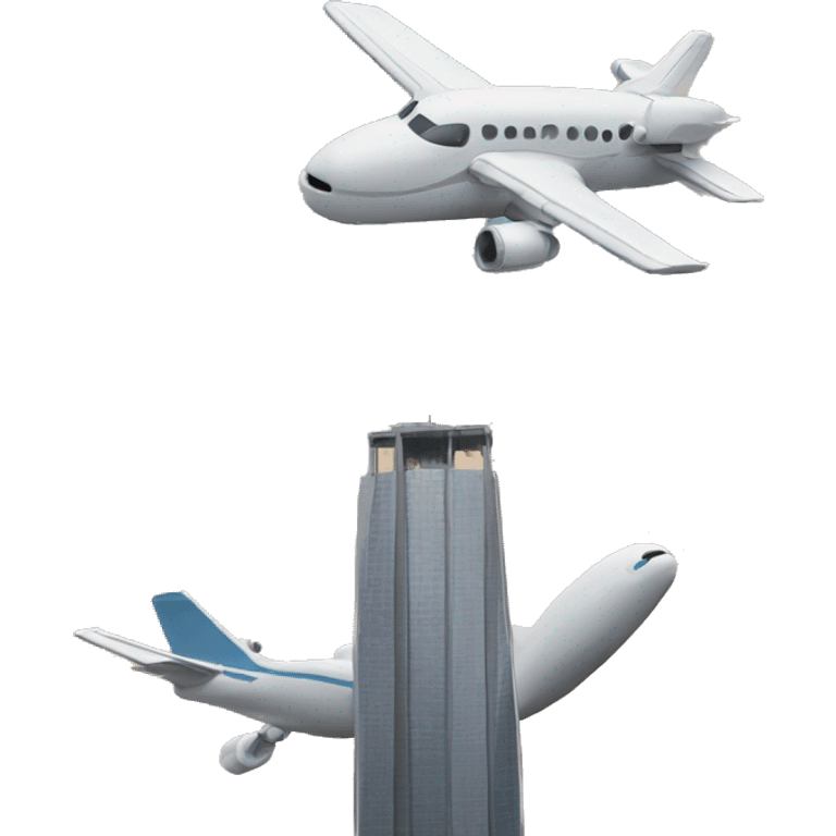 Plane in two tower emoji