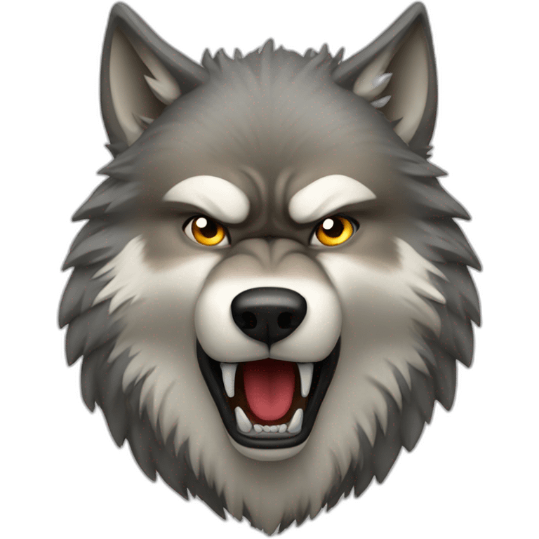 Angry wolf body emoji