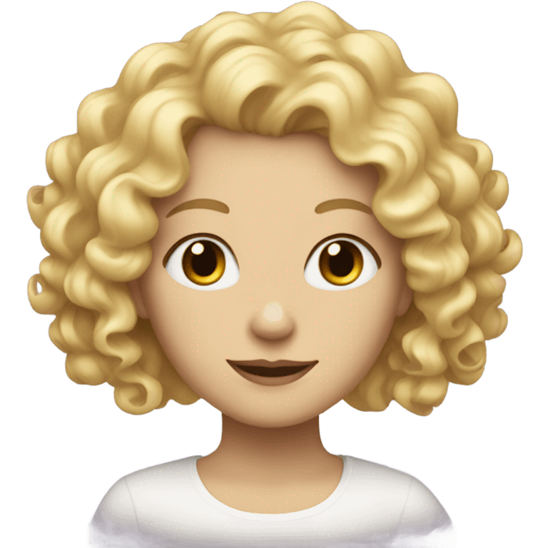 Curly blonde hair white lady  emoji