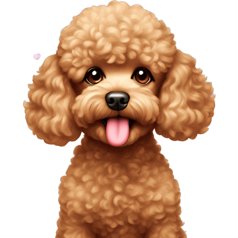 Toy poodle blowing kisses emoji