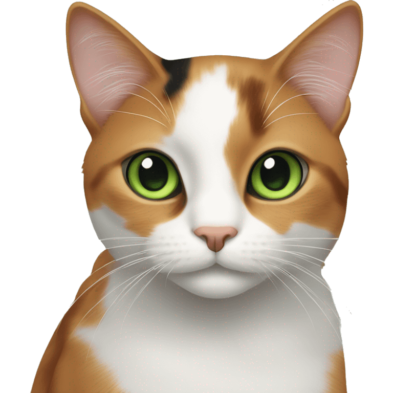 calico cat with green eyes emoji