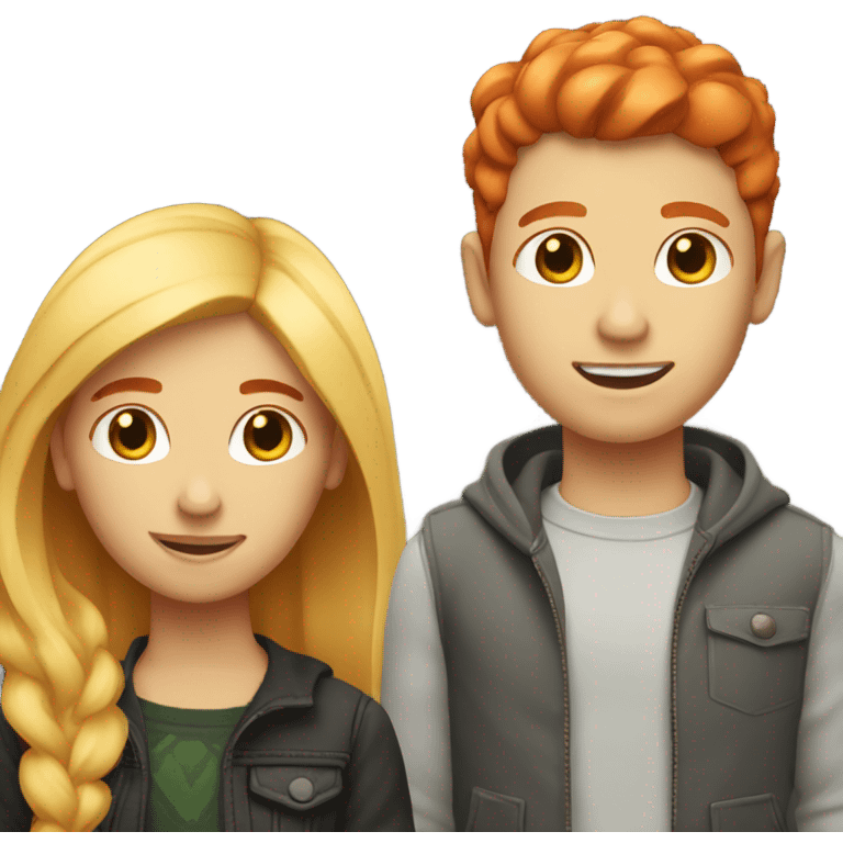 Two best friends one redhead girl and a blonde girl  emoji