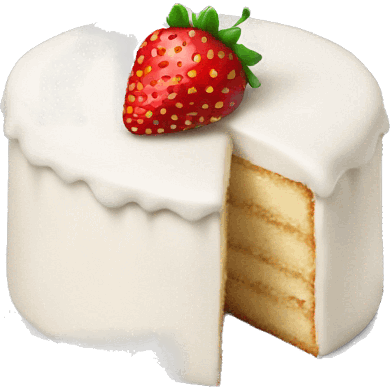 white strawberry cake emoji