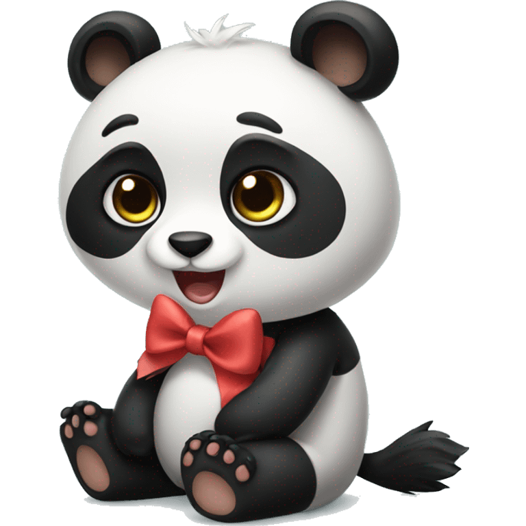 Panda with bow emoji