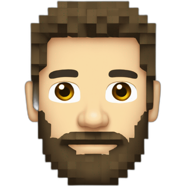 Flat Pixelated 8bit short full beard emoji