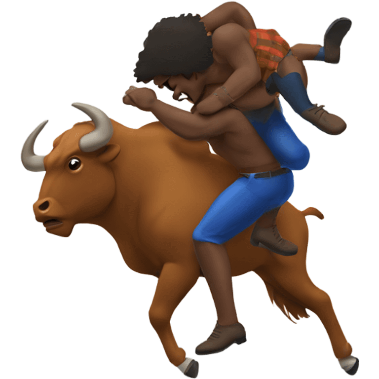 a buffalo beating up a bronco emoji