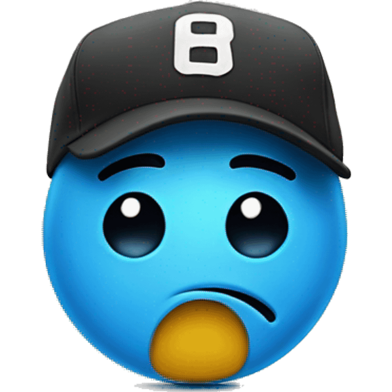 sad smiley face in a sports cap emoji