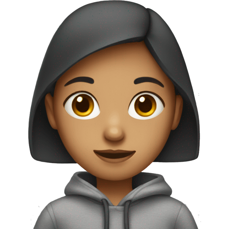 Girl wearing sweatshirt  emoji