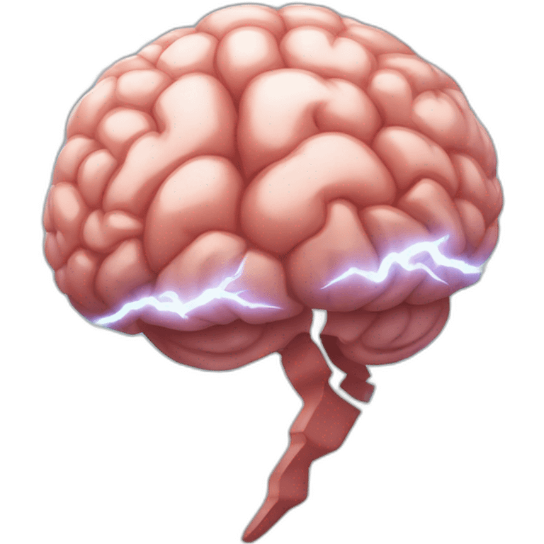 Brain lightning thunder zap overpowering emoji