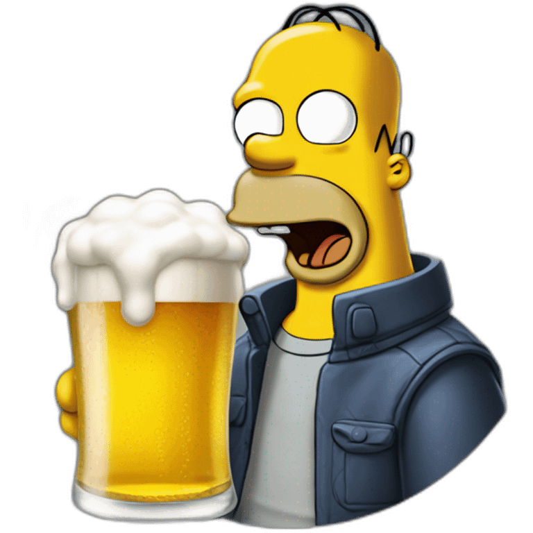 Homer Simpson qui boit une bière emoji