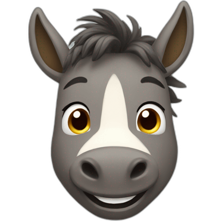 smiled donkey with hair emoji