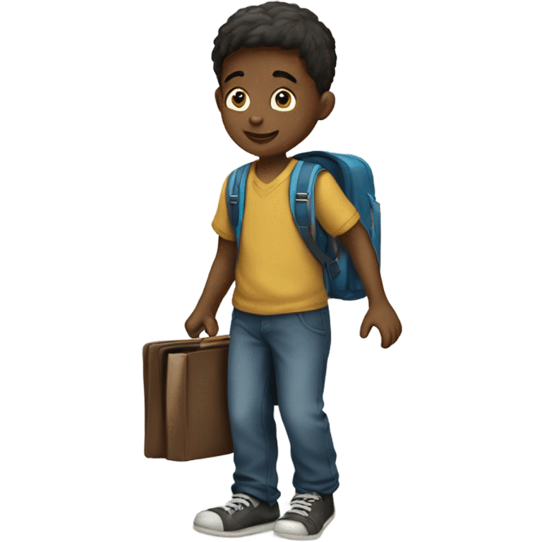 little boy going to school emoji